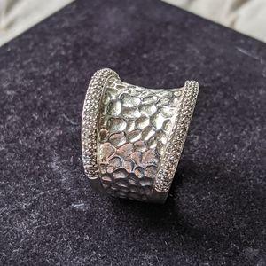 Sterling silver and diamond ring